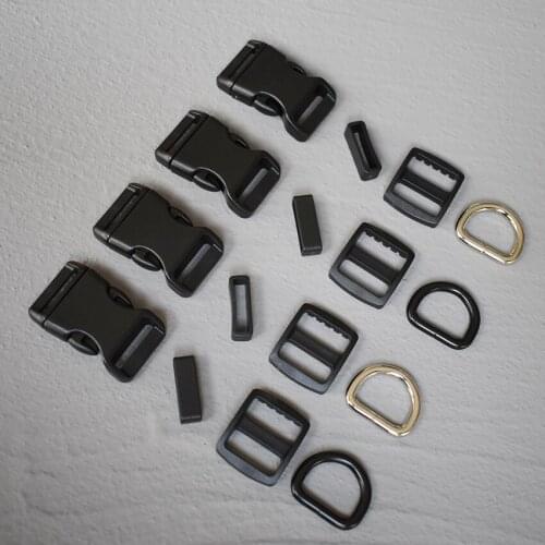 100 Sets 20mm Plastic Buckle Strap Rectangular Buckle Adjuster for Bag Pet Dog Collar Necklace Sewing Handmade Accessory