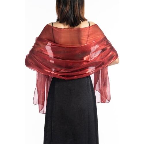 170*70cm Women Sheer Solid Evening Dress Shawl Scarf Elegant Wedding Party Shawls Wraps Foulard Femme Evening Silk Scarves Shawl