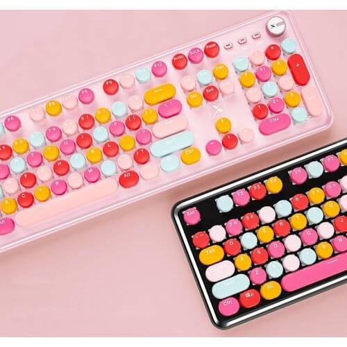 Pink mechanical keyboard Girls gaming keyboard Sets Keyboard Mouse Combos 104 Keycaps Green Axis Keyboard gaming accessories