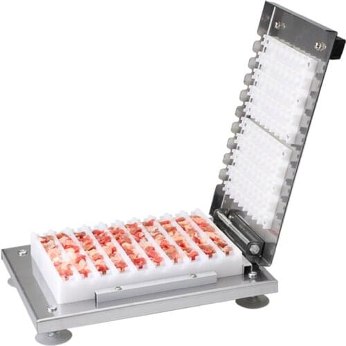 Manual Mutton Kebab Machine BBQ Skewer String Making Machine Stainless Steel Meat Satay Skewer