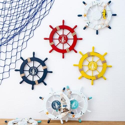 Mediterranean Wind Decoration Starfish Fish Bone Pendant Rudder Tag Photo Frame Hanging Simple Fishnet Anchor Wall Accessories