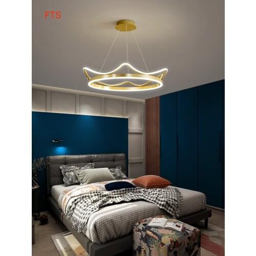 Crown lamp bedroom chandelier modern minimalist lighting creative Nordic net red childrens room light luxury romantic lamps