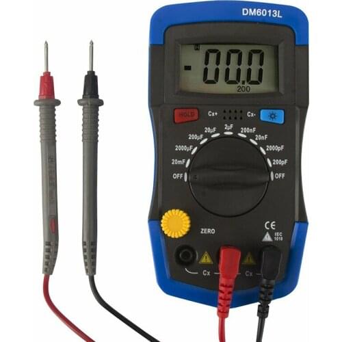 Capacitance Tester Handheld LCD Digital Capacitance Meter mF uF Circuit Gauge Capacitor Tester for Testing Error Analysis