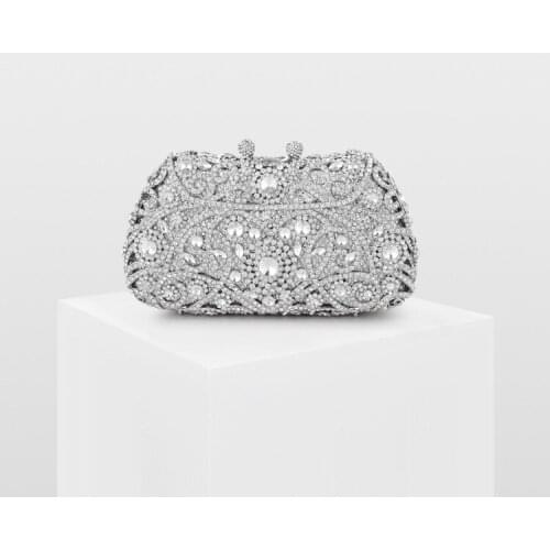 Purple Silver Red Gold Color Woman Diamond Evening Bag Butterfly Pattern Rhinestone Lady Dinner Clutch Handbag Female Prom Purse