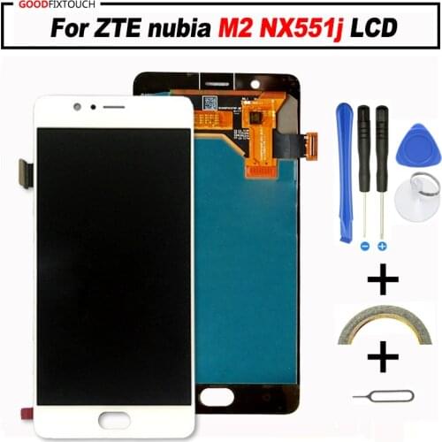 For ZTE nubia M2 NX551j LCD Display + Touch Screen Digitizer NX551j LCD Aseembly with free gifts