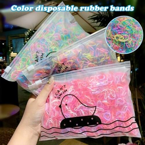 1000PCS Colorful Rubber Hair Band Fashion Elastic Hair Ties Hair Style Essential for Kids Girl Christmas Festive Party Supplie