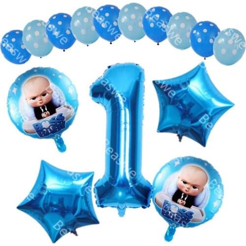 15pcs Baby Boss Foil Balloons Set 32inch Number Globos Baby Shower 1st 2nd Children Birthday Party Decorations Kids Toys