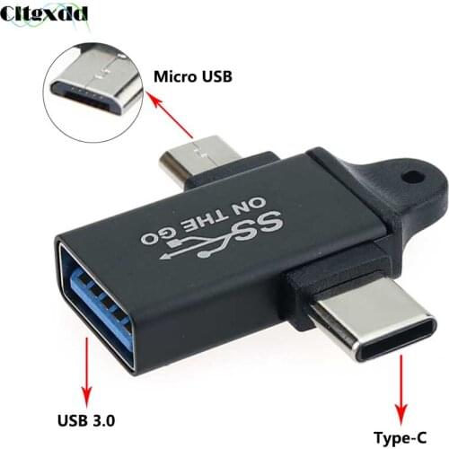 2 in 1 Type-C Micro USB OTG Adapter Android Mobile Phone Convertor U Disk Tablet OTG Connector USB3.0 For Xiaomi Huawei Samsung