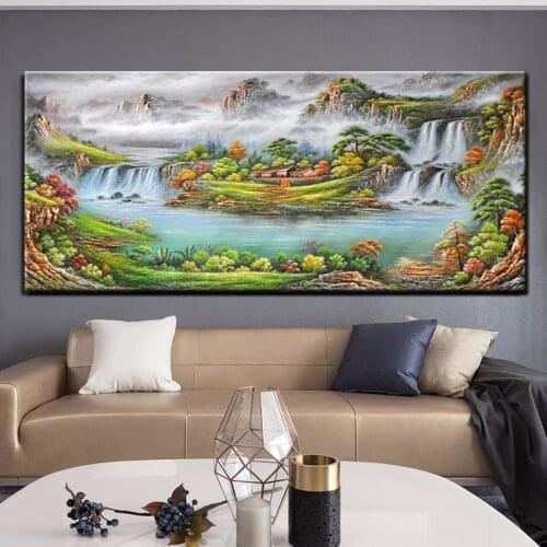 Spring Landscape River Mountain Diamond Painting Full Square Round Drill Diy 5D Diamond Embroidery Mosaic Needlework