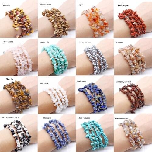 5-8mm Chip Natural Stone Beads Irregular Shape Gravel Beads For DIY Necklace Bracelet Fashion Jewelry Making 15'' Size Accessory