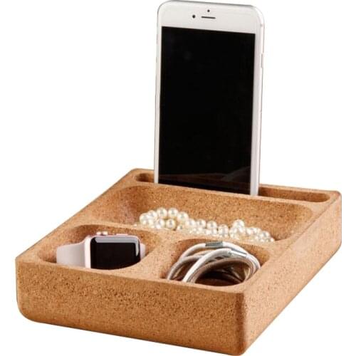 4 Blocks Cork Wood Phellem Pen Holder Clips Holder Phone Stand Card Pots Yellow Cork Wood Holder Stationery Collection Holder