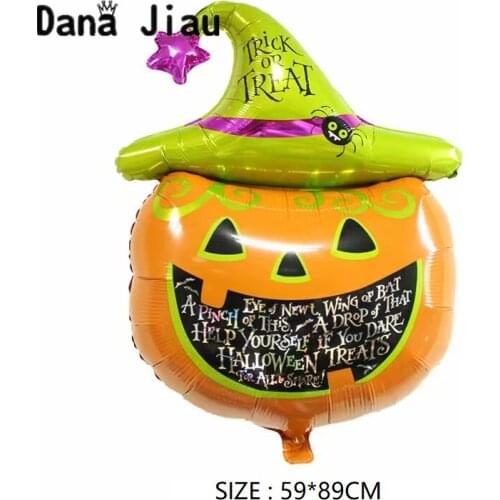 Halloween Party Big Pumpkin Ghost Balloons Foil Decorations Inflatable Toys Latex Globos Party Supplies