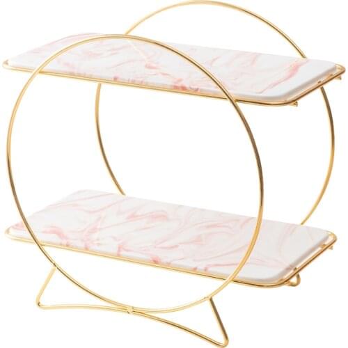Ceramics Double layer Storage rack desktop cosmetic accessories cake living room bedroom Creative European style Decoration