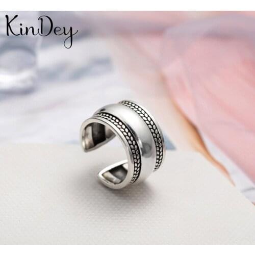 Kindey Fashion Silver Color Big Smooth Rings For Women Wedding Statement Finger Ring Christmas Gifts