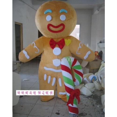 Gingerbread Man Mascot Costumes Cartoon Apparel Birthday Party Fancy Dress Christmas Cosplay for Halloween party event