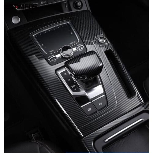 For Audi Q5 2018 2019 2020 Carbon Fiber Gear Shift Box Cover Moulding Trim Decoration Sticker Interior Accessories Car Styling