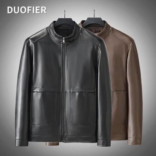 Men New Leather Jackets Autumn and Winter Coat Fleece Warm Fur PU Jacket Biker Warm Leather Fur Collar Outerwear Male Clothing