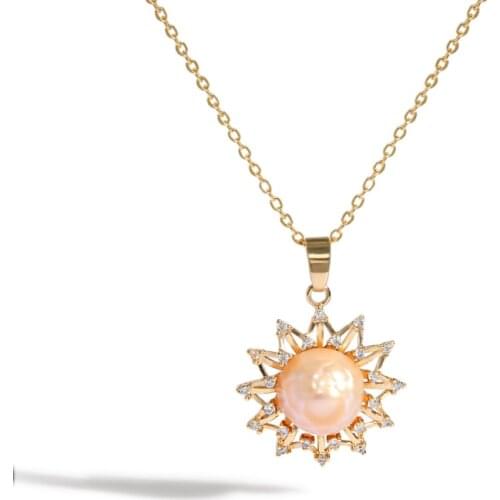Kfvanfi Fashion Sun 9-10 Natural Freshwater Pearl Pendant Necklace New Cute Romantic Gothic Clavicle Necklace Ladies Jewelry