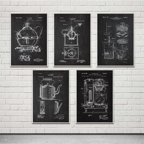 Modular Poster Teapot HD Print Black and White Wall Art Internal Structure Canvas Picture Nordic Painting Home Decor Living Room