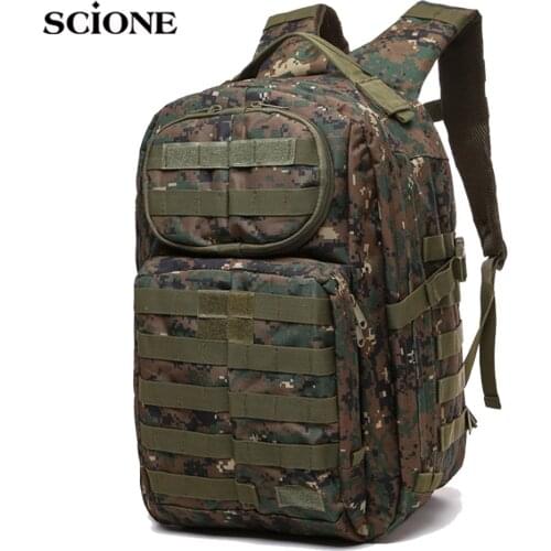 Men Military Hiking Climbing Bag Tactical Backpack Outdoor Traveling Army Bags Waterproof Rucksack Camping Militar Sack XA999WA