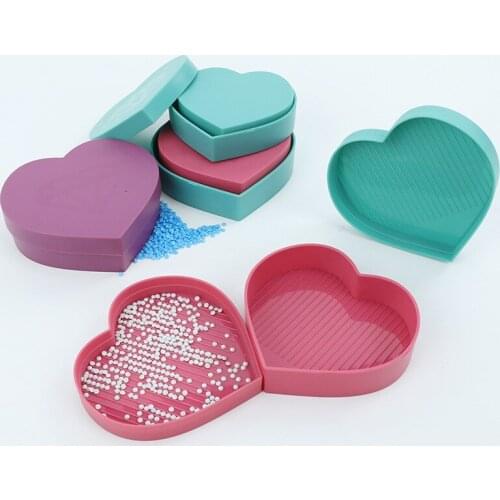 5D Diamond Painting Tool Heart-Shaped Diamond Tray Box large-Capacity Tray Accessories DIY Diamond Embroidery Accessories Case