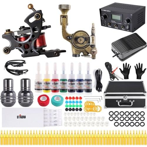 Stigma Tattoo Kit Coil Tattoo Machine Set Tattoo Power Supply Needles Professional Tattoo Machine Kit for Beginner Starter