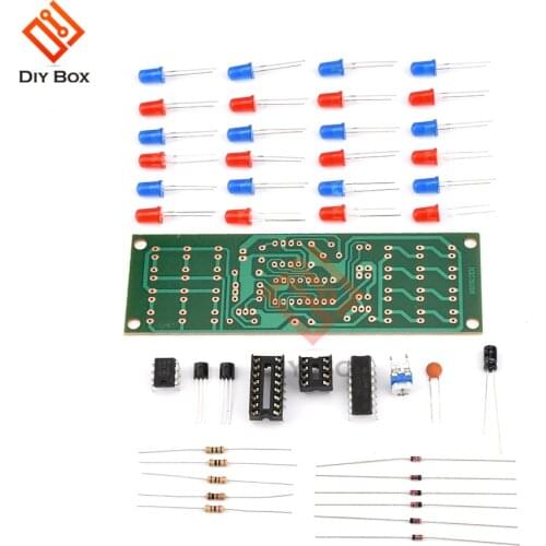 Red Blue Double Color Flashing Lights Kit Strobe NE555 + CD4017 Practice Learning DIY Kits Electronic Suite