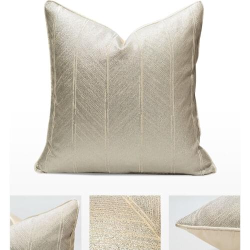 Pillowcase Simple Striped Beige Pillowcase Living Room Jacquard Pillow Pillowcase Home Supplies Decoration