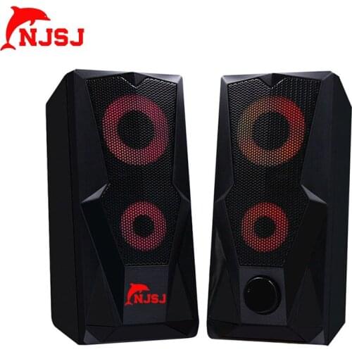 Njsj Color Lighting Effect Computer Speaker USB Speaker Multimedia USB Subwoofer Desktop Game Cable Speaker Portable Audio