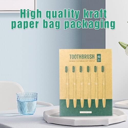 Y-Kelin New Charcoal Soft Bamboo Toothbrush 12pcs Toothbrushes Natural Friendly Biodegradable Oral Care Healthy Eco Brush