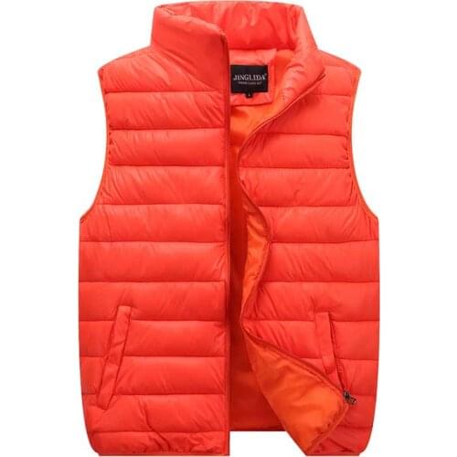 Autumn Winter Womens Solid Loose Vest Stand Collar Vest Jacket Cotton Padded Womens Windproof Warm Waistcoat plus size S -5XL