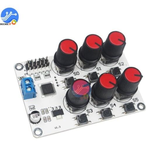 6CH Rotary Knob Servo Driver 6 Channel/Way Controller Board Overcurrent Protection Servo Tester For Arduino DIY Robot Arm Part