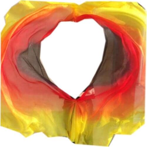 Wholesale Cheap Belly Dance Silk Veil Half Circle 250*114cm Hand Thrown Scarf Bellydance Costume Gradien Color Free Shipping