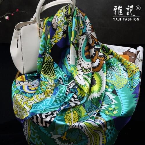 Crepe silk square scarf printed Plain satin large scarf ladies 100% silk scarf shawl spring autumn winter summer