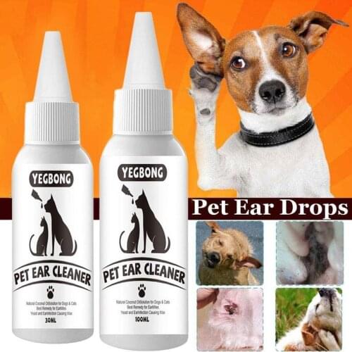 Pet Ear Mites Remover 30ml / 100ml Dog Cat Cleaning Supplies Pet Ear Cleaner Remove Dirt