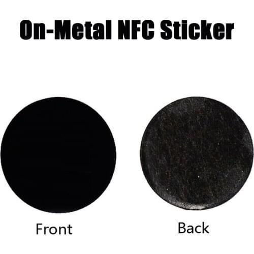 Thin On-Metal NFC Sticker NTAG213 Chip 30mm Circle Black