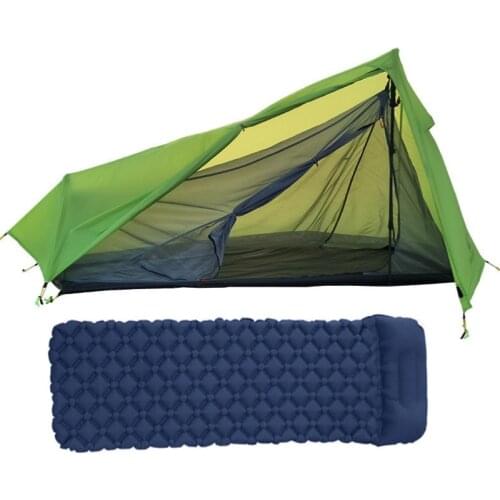 1-2 Person Outdoor Camping Tent Travel Ultralight Rodless Hiking 3 Season 15D Nylon Silicon Coating Double Layer Tent