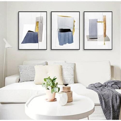 Yumeart Abstract Geometric Nordic Canvas Printing Paintings Minimalist Posters Wall Art Picture for Living Room Home Decoration