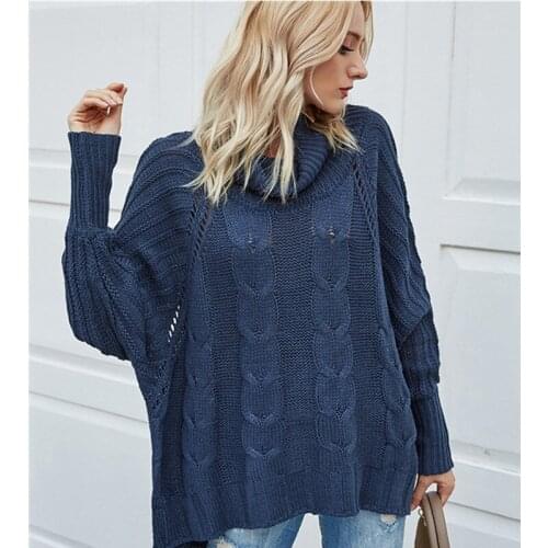 Woman autumn & winter sweater turtleneck oversized sweaters women spring loose streetwear pull dropshipping 2020 femme clothes