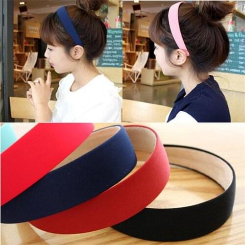 New Hot 1PC Plastic Fashion Canvas Wide Headband Hair Band Headwear Solid Hair Accessories For Women