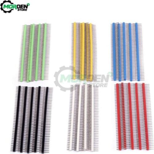 10pcs 40 PIN Single Row Connector 2.54mm 1x40 Pin Header LED Light Strip Male Pin Connector 2.54 mm 40Pin Header Connector