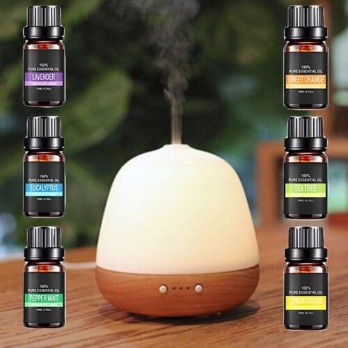 6pcs 10ml Essential Oils Set for Aroma Aromatherapy Diffusers Humidifier Fragrance Air Freshening Orange Lavender Tea Tree
