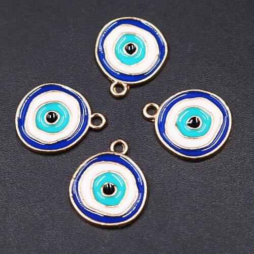 8pcs Handmade Enamel Glamour Eyeball Pendant DIY Charm Bracelet Earrings Jewelry Crafts Making 18*14mm P764