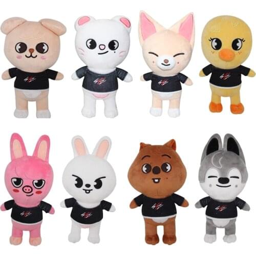 8Pcs/lot Kpop Plush Dolls Stray Kids Korean Group HYUNJIN FELIX CHANGBIN LEE KNOW Cute Animal Pillow Cushion Fans Gift 20cm