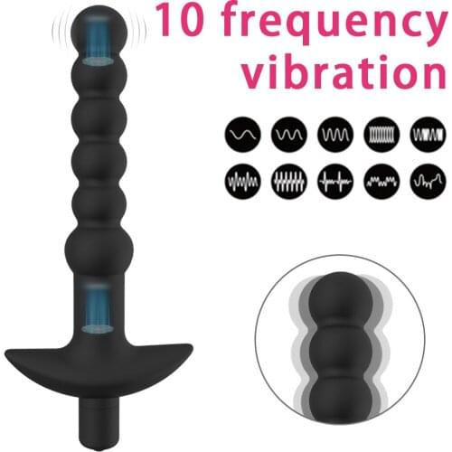 Anal Vibrator Long Anal Beads Sex Toys for Women Gay Men Prostate Massage Adult Product Silicone Butt Plug G-spot Stimulation