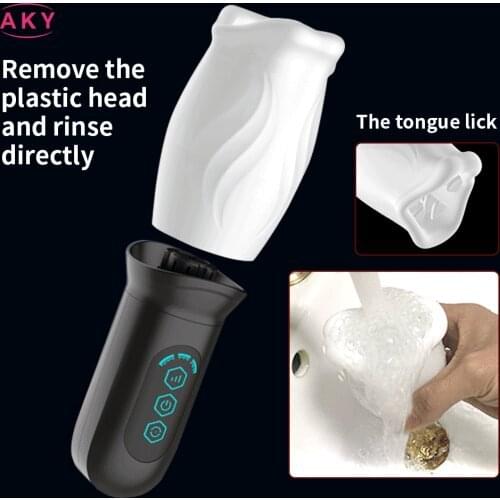 Automatic Male Masturbator Vibrator Oral Sex Trainer For Men Vagina Real Pussy Adult Delay Climax Glans Stimulate Man Sex Toys