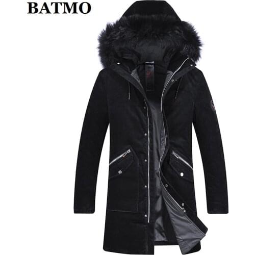 BATMO 2020 new arrival winter fox fur collar&90% white duck down jackets men,mens hooded down jackets,M-XXXL LZ8908