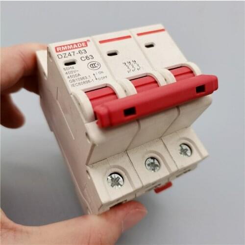 3P Dz47-63 Air Switch Household Air Switch Small Leakage Circuit Breaker Main Switch 16a32a63a 220v-400v
