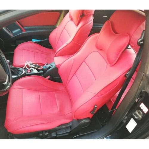 AUSFTORER Genuine Leather Cover Seat for Hyundai Coupe 2004-2012 Car Seat Cover Set Cowhide Seats Cushion Supports Accessories