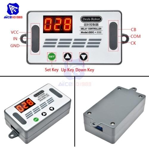 DC 12V Delay Timer Relay 3 Bits Digit Tube LED Display Switch Programmable Readout Delay Timer Relay with Buzzer Case for Car